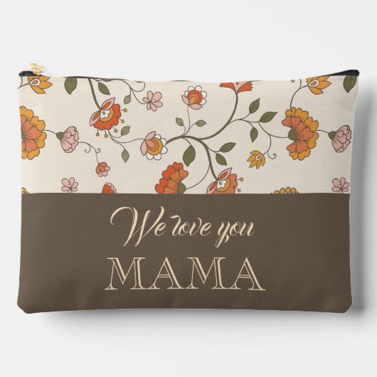 Custom classic flower pattern mustard brown trendy etui (Voorkant)