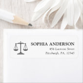 Custom Classic Schalen van Justitie Advocaat Adres Etiket (Insitu)