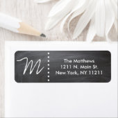 Custom Classic Zwart & Wit krijtbord Monogram Etiket (Insitu)