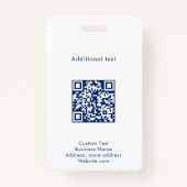 Custom Classy Modern Blue Gradient Employee Photo Badge (Achterkant)