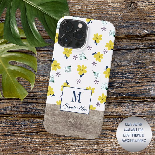 Custom Classy Spring Daisies Floral Art Pattern Case-Mate iPhone Case