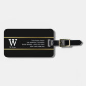 Custom Classy Travel Zwart Bagagelabel (Voorkant horizontaal)