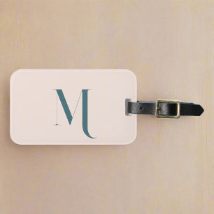 Custom Clean Stijlvolle Initiaal Monogram Blush Ro Bagagelabel