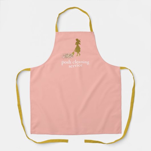 Custom Cleaning Service Co. Naam Pink & Gold Perso Schort (Voorkant)