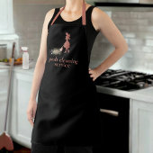 Custom Cleaning Service Naam Zwart Roos Gold Perso Schort