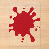 Custom Clear Acrylic Invitation – Red Splash Art Acryl Uitnodigingen (Voorkant)
