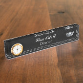 Custom Clock Desk naamplaat-pagant kroon Naambordje (Zijkant)