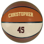 Custom Club Team Speler Naam Nummer Monogrammed Basketbal (Voorkant)
