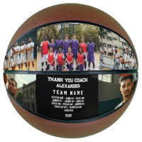 Custom Coach Bedankt Basketbal met Team Foto's
