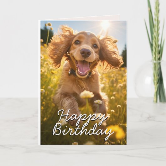 Custom Cocker Spaniel Verjaardag Kaart (Voorkant)