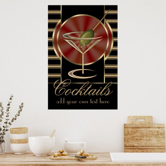 Custom Cocktail Large Poster (Cuisine)