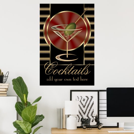 Custom Cocktail Large Poster (Bureau à domicile)