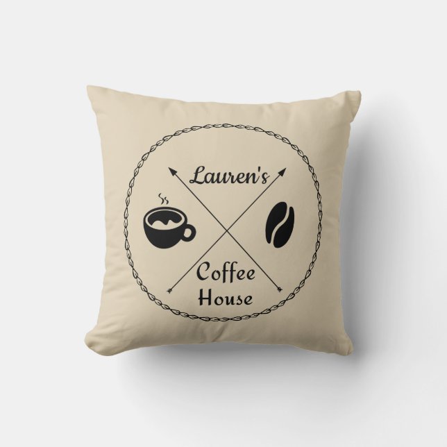 Custom Coffee House Pillow Kussen (Voorkant)