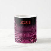 Custom Coffee mok Neon Fuchsia Magic Mushrooms. (Center)
