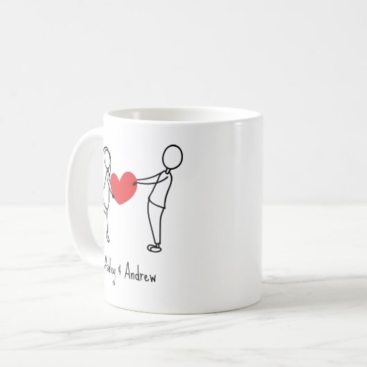 Custom Coffee Mug Gift for Girlfriend & Boyfriend (Devant gauche)