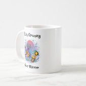 Custom Coffee Mug | Retro Octopus | Name & Text Koffiemok (Voorkant links)