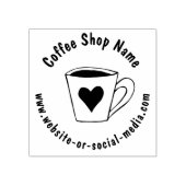 Custom Coffee Shop Contactgegevens Houten Rubberstempel (Afrduk)