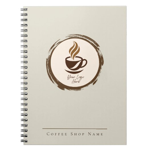 Custom Coffee Shop Notebook with Logo Notitieboek (Voorkant)