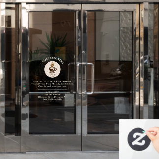 Custom Coffee Shop Window Cling – Personalized Raamsticker