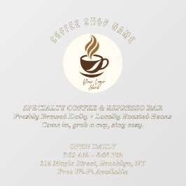 Custom Coffee Shop Window Cling – Personalized  Raamsticker