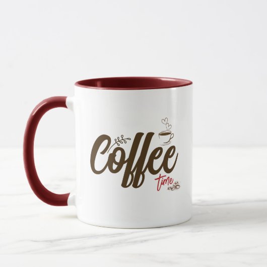 Custom Coffee Time Typografie Coffee Mok (Links)