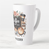 ☕Custom Coffeecore Keuken Cafe Koffie Happy Place Latte Mok (Rechterhoek)