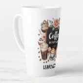 ☕Custom Coffeecore Keuken Cafe Koffie Happy Place Latte Mok (Linkerhoek)