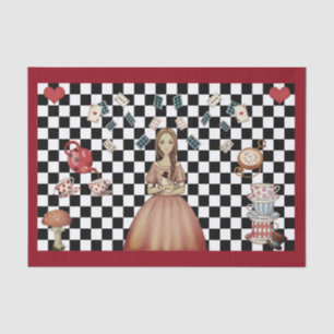 Custom Color Alice in Wonderland Tea Party Checked Tissuepapier