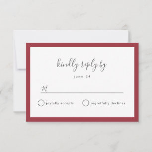 CUSTOM COLOR mariage RSVP cartes de réponse pour b