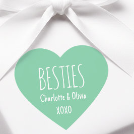 Custom Color Text Name Best Friend XOXO Mint Hart Sticker