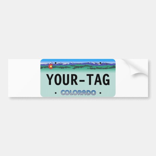 Custom Colorado License Bord - dern Bumpersticker (Voorkant)