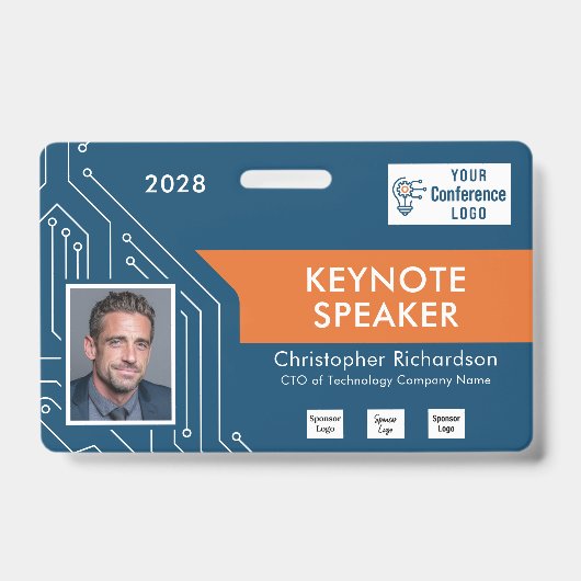 Custom Colors Technology Keynote Photo ID Badge (Avant)