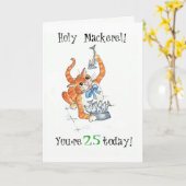 Custom Comic Ginger Cat Holy Makreel, Verjaardag Kaart (Gele Bloem)