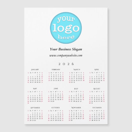 Custom Company Business Logo Office 2026 Calendar (Voorkant)