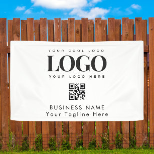 Custom Company Business Logo & Qr Code Corporate Spandoek