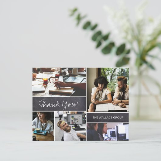 Custom Company Fotocollage dank u Briefkaart (Staand voorkant)