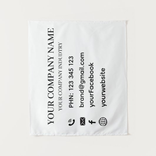 Custom Company Info Text Wall Branding Design Wandkleed (Voorkant)