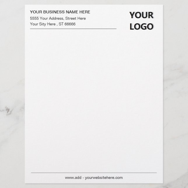 Custom Company Letterhead Sjabloon met Logo Briefhoofd (Voorkant)