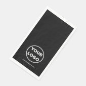 Custom Company Logo and Business Website op zwart Servet (Hoek)