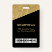 Custom Company Logo Bar Code Employee Photo Gold Badge (Achterkant)