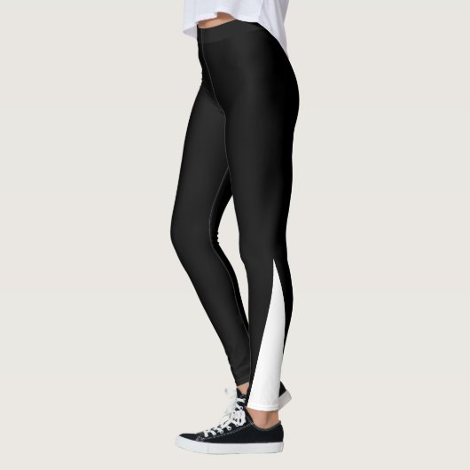 Custom Company Logo Black and White Leggings (Links)