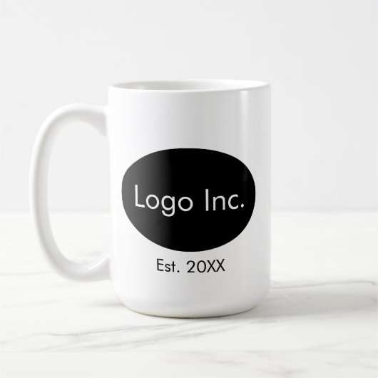 Custom Company Logo - Branded Mok Zwart (Links)