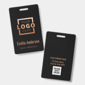 Custom Company Logo Copper Barcode Kantoor Medewer Badge (Front & Back)