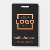 Custom Company Logo Copper Barcode Kantoor Medewer Badge (Front)