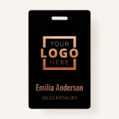 Custom Company Logo Copper Barcode Kantoor Medewer Badge (Voorkant)