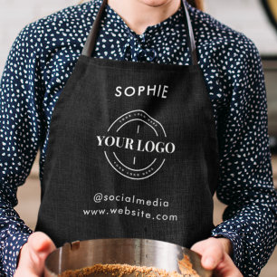 Custom Company Logo Corporate Modern Simple Black Schort