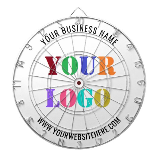 Custom Company Logo en Tekst Business Dart Board Dartbord (Voorkant)