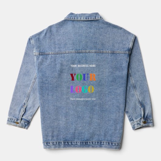 Custom Company Logo en Tekst Business Denim Jacket (Achterkant)