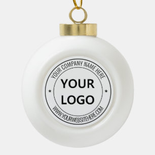 Custom Company Logo en tekst kerstversieringen Keramische Bal Ornament