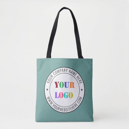 Custom Company Logo en Text Canvas tas Kies kleur (Voorkant)